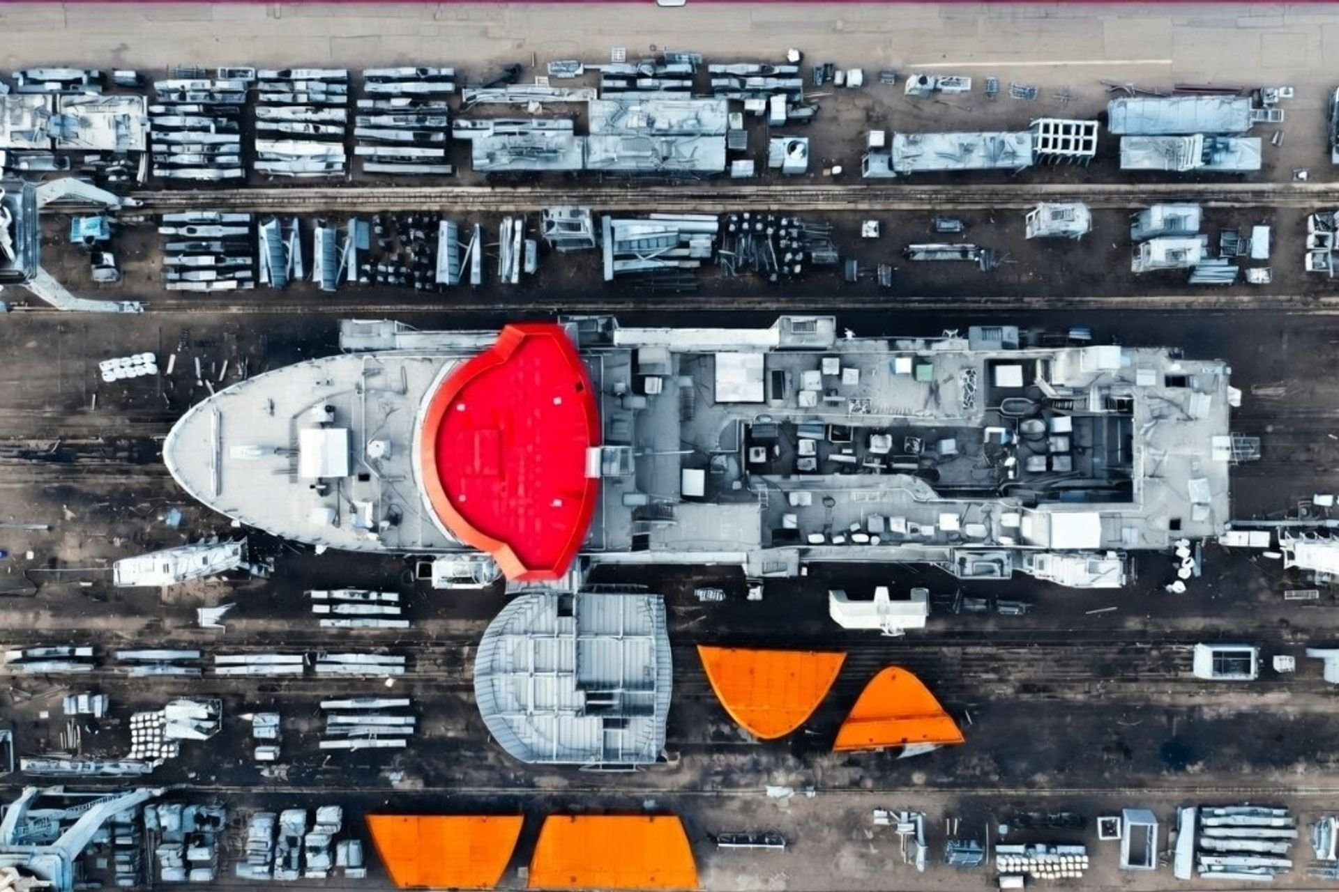 Astillero naval, vista aérea